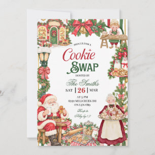 Invitación Fiesta de Intercambio de Galletas con Tema de Sant