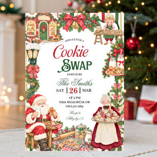 Invitación Fiesta de Intercambio de Galletas con Tema de Sant