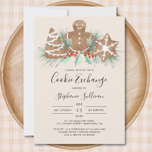Invitación Fiesta de Intercambio de Galletas de Hombre de Jen