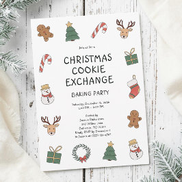 Invitación Fiesta de intercambio de galletas de Navidad