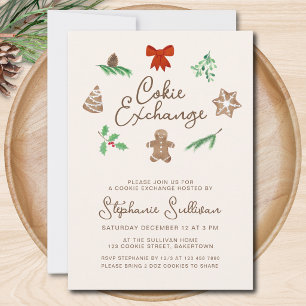 Invitación Fiesta de Intercambio de Galletas de Navidad