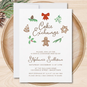 Invitación Fiesta de Intercambio de Galletas de Navidad