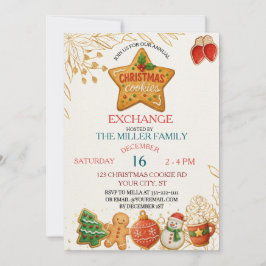 Invitación Fiesta de Intercambio de Galletas de Navidad
