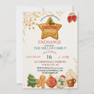 Invitación Fiesta de Intercambio de Galletas de Navidad