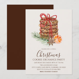 Invitación Fiesta de Intercambio de Galletas de Navidad con A