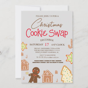 Invitación Fiesta de intercambio de galletas de Navidad con g