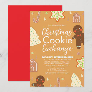 Invitación Fiesta de Intercambio de Galletas de Navidad con L