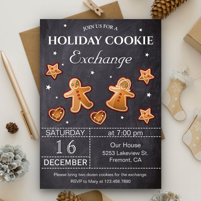 Invitación Fiesta de Intercambio de Galletas de Navidad con P (Subido por el creador)
