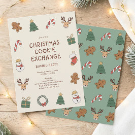 Invitación Fiesta de Intercambio de Galletas de Navidad Festi