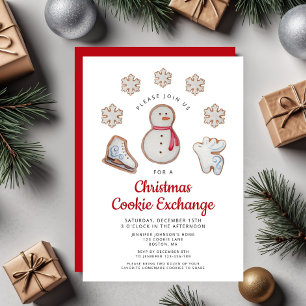 Invitación Fiesta de Intercambio de Galletas de Navidad Muñec