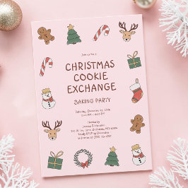 Invitación Fiesta de Intercambio de Galletas de Navidad para 