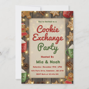 Invitación Fiesta de Intercambio de Galletas de Navidad Perso