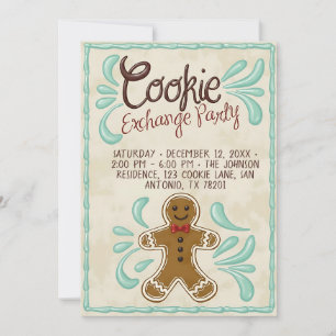 Invitación Fiesta de Intercambio de Galletas de Navidad Perso