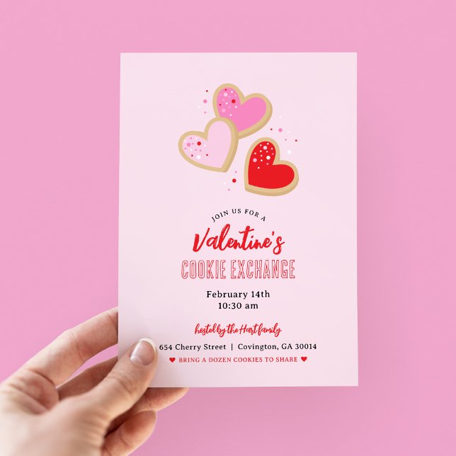 Invitación Fiesta de Intercambio de Galletas del Día de San V (Subido por el creador)