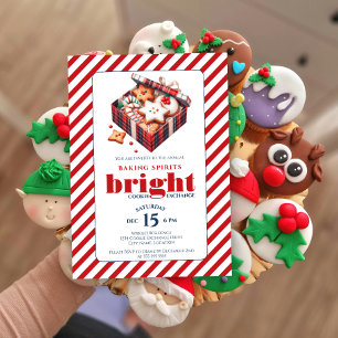 Invitación Fiesta de Intercambio de Galletas Elegante Azul Ro