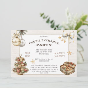 Invitación Fiesta de Intercambio de Galletas Festivas Elegant