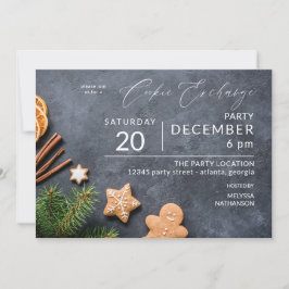 Invitación Fiesta de Intercambio de Galletas Gingerbread y Na