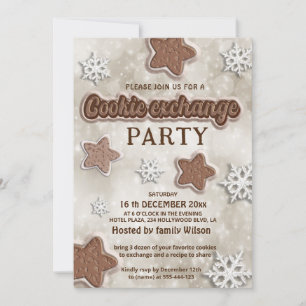 Invitación Fiesta de intercambio de galletas moderno de invie