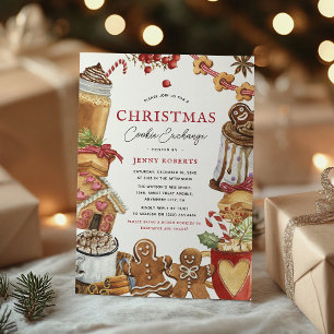 Invitación Fiesta de Intercambio de Galletas Navideñas Adorab