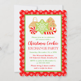 Invitación Fiesta de Intercambio de Galletas Navideñas Festiv