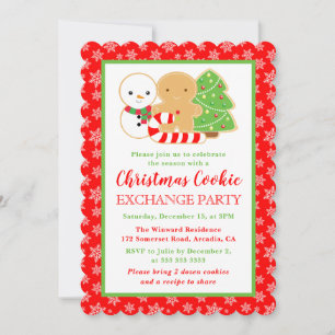 Invitación Fiesta de Intercambio de Galletas Navideñas Festiv