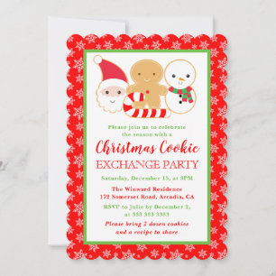 Invitación Fiesta de Intercambio de Galletas Navideñas Festiv