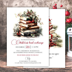 Invitación fiesta de intercambio de libros de regalo para nav