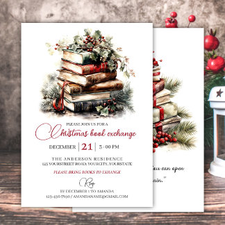 Invitación fiesta de intercambio de libros de regalo para nav