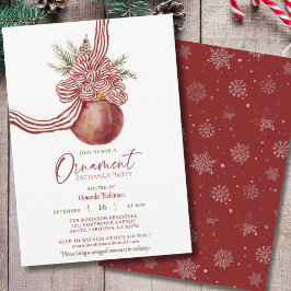 Invitación Fiesta de intercambio de Navidades de ornamentos c
