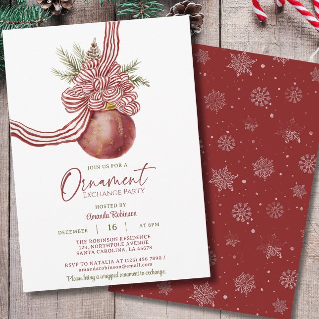 Invitación Fiesta de intercambio de Navidades de ornamentos c (Subido por el creador)