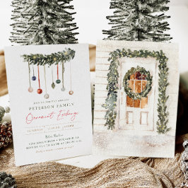 Invitación Fiesta de intercambio de ornamentos de familia de 