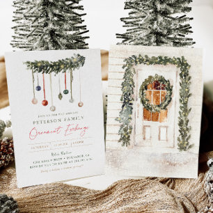 Invitación Fiesta de intercambio de ornamentos de familia de 