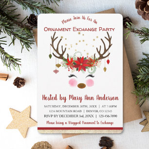 Invitación Fiesta de Intercambio de Ornamentos de Navidad par