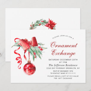 Invitación Fiesta de intercambio de ornamentos de vacaciones 