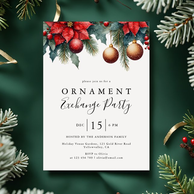 Invitación Fiesta de intercambio de ornamentos navideños con  (Subido por el creador)