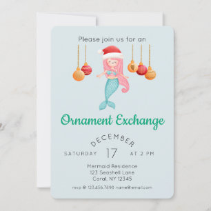 Invitación Fiesta de intercambio de ornamentos navideños de S