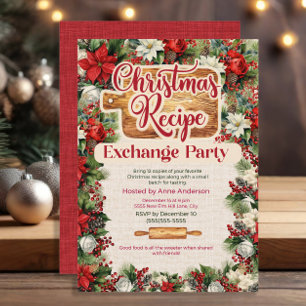 Invitación Fiesta de Intercambio de Recetas de Navidad 