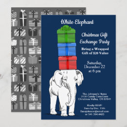 Invitación Fiesta de intercambio de regalos apilados de Elefa