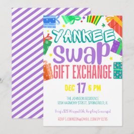 Invitación Fiesta de Intercambio de Regalos Colorida y Brilla