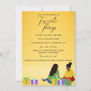 Invitación Fiesta de Intercambio de Regalos de Cosas Favorita
