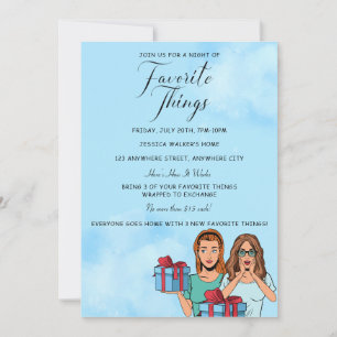 Invitación Fiesta de Intercambio de Regalos de Cosas Favorita