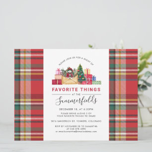 Invitación Fiesta de intercambio de regalos de Navidades rojo