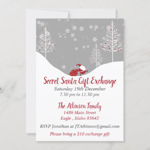 Invitación Fiesta de intercambio de regalos de Navidades secr