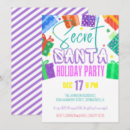 Invitación Fiesta de Intercambio de Regalos de Santa Secreto 