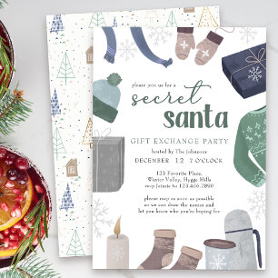 Invitación Fiesta de Intercambio de Regalos de Santa Secreto