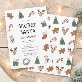 Invitación Fiesta de intercambio de regalos de Santa Secreto 