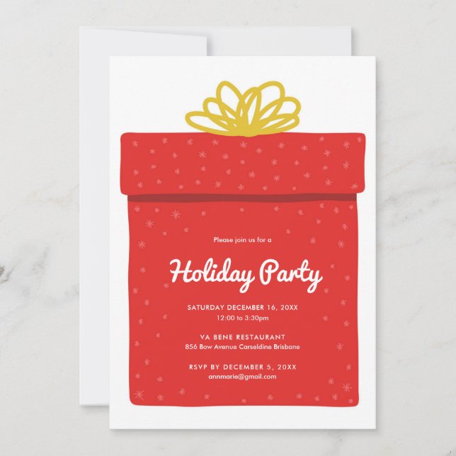 Invitación Fiesta de Intercambio de Regalos Navideños (Anverso)