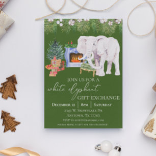 Invitación Fiesta de intercambio de regalos para elefantes bl