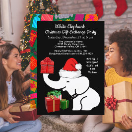 Invitación Fiesta de intercambio de regalos para elefantes bl