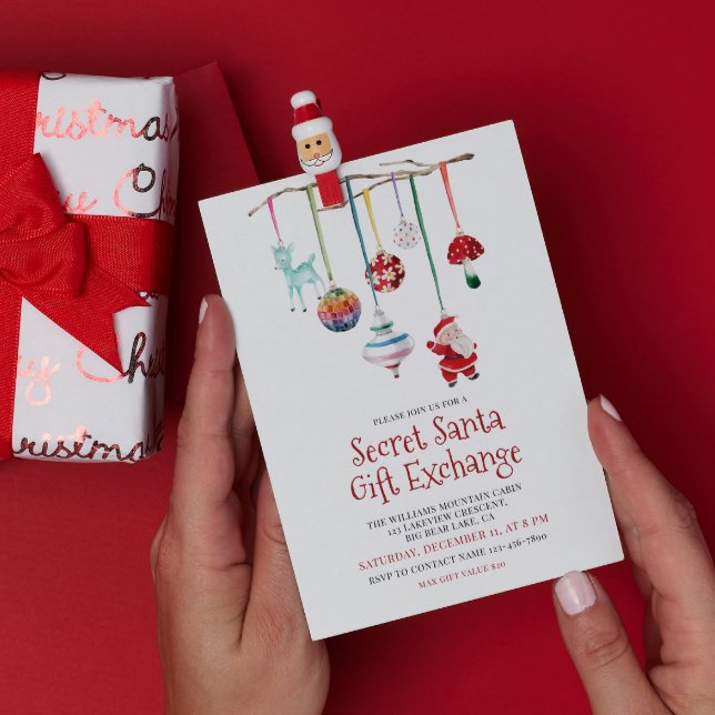 Invitación Fiesta de intercambio de regalos secretos de Santa (Subido por el creador)